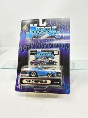 Muscle Machines '69 Chevelle 01-5 1:64 Blue Die Cast Adult Collectible